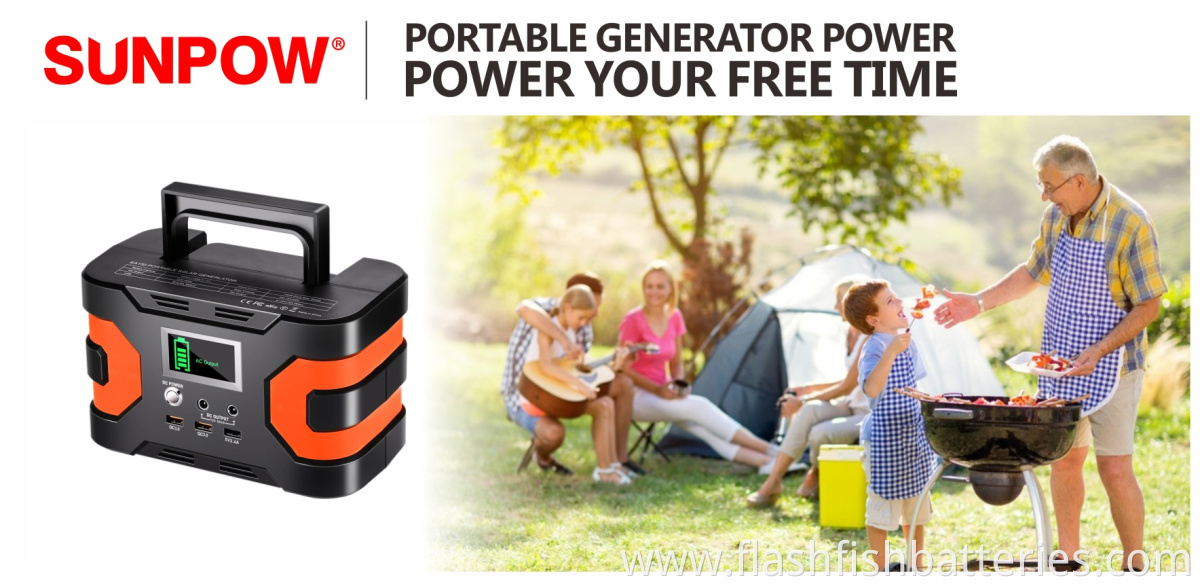 New 166Wh lithium battery mini home backup power system mini portable Solar power generator